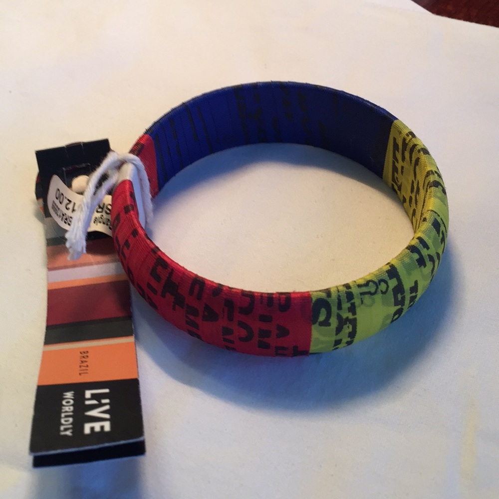 RED/BLUE/YELLOW Brazilian-Eco Bangle MEDIUM Size
